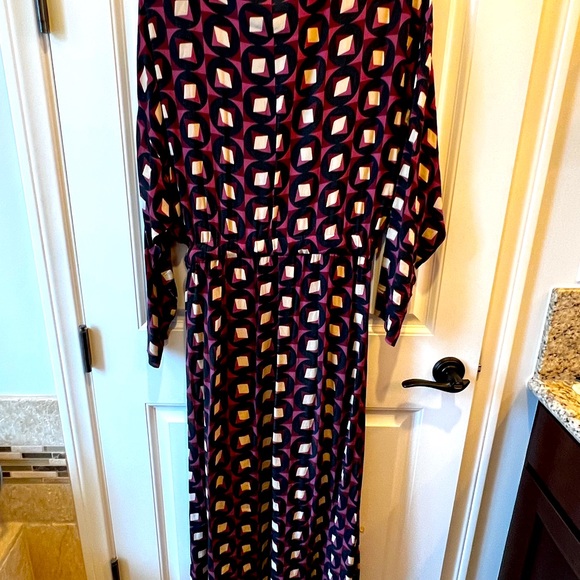 Seventy Sergio Tegon made in Romania dress Small 30” elastic waist with bow - Picture 2 of 6